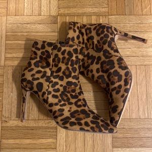 Lulu’s leopard print ankle booties (never worn)